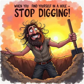 When you are in a hole STOP DIGGING!